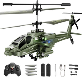 XIKOTEC RC helicopter front view with green body for stable indoor play