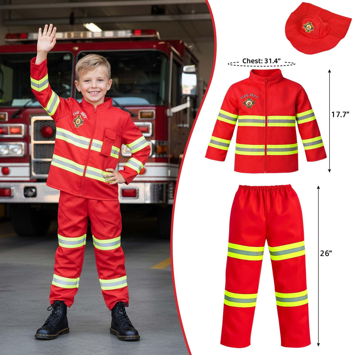 Ximoeo 4in1 astronaut dress-up with Velcro closures for quick self-dressing.