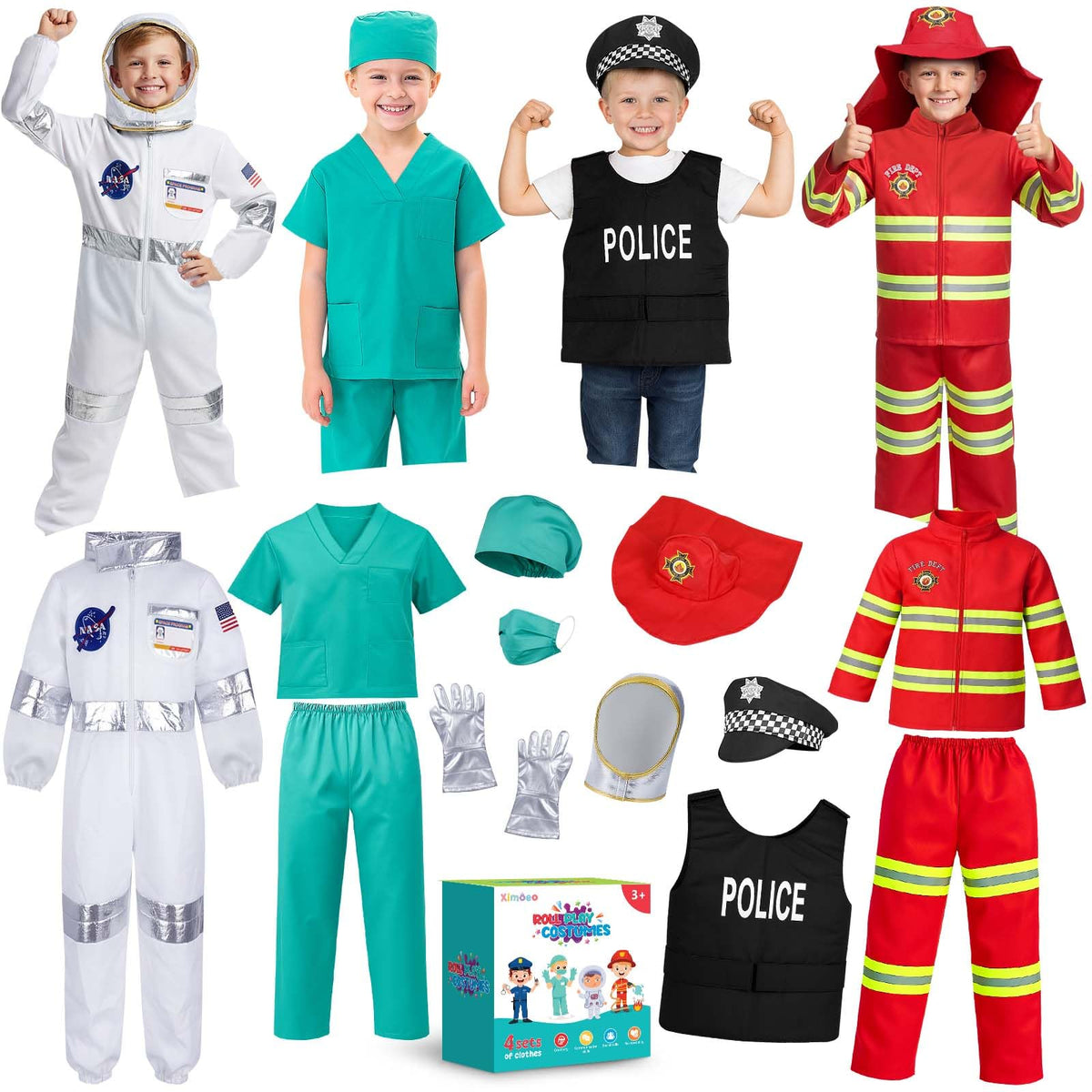 Ximoeo 4in1 doctor dress-up set with soft fabric for cozy pretend play.