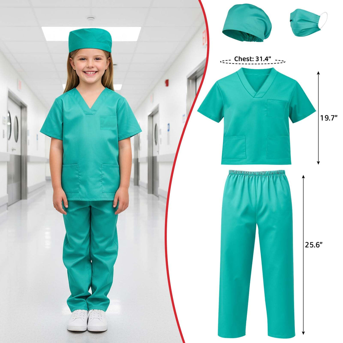 Ximoeo 4in1 fireman dress-up featuring elastic waist pants for easy wear.