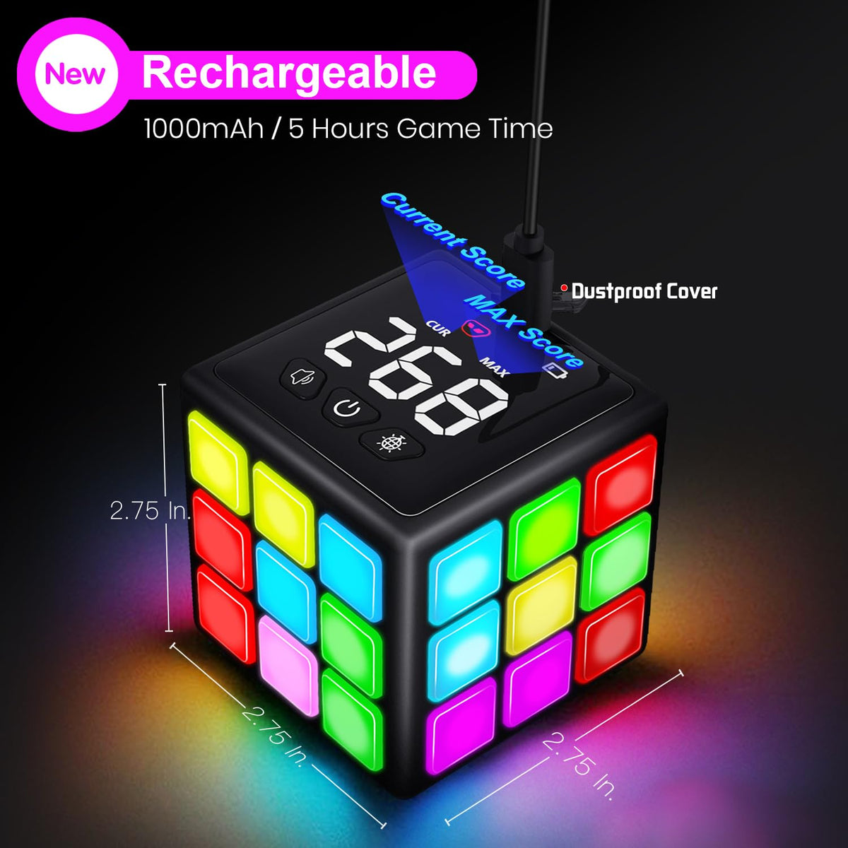 Xinbeiya Rechargeable Cube compact design for easy travel.