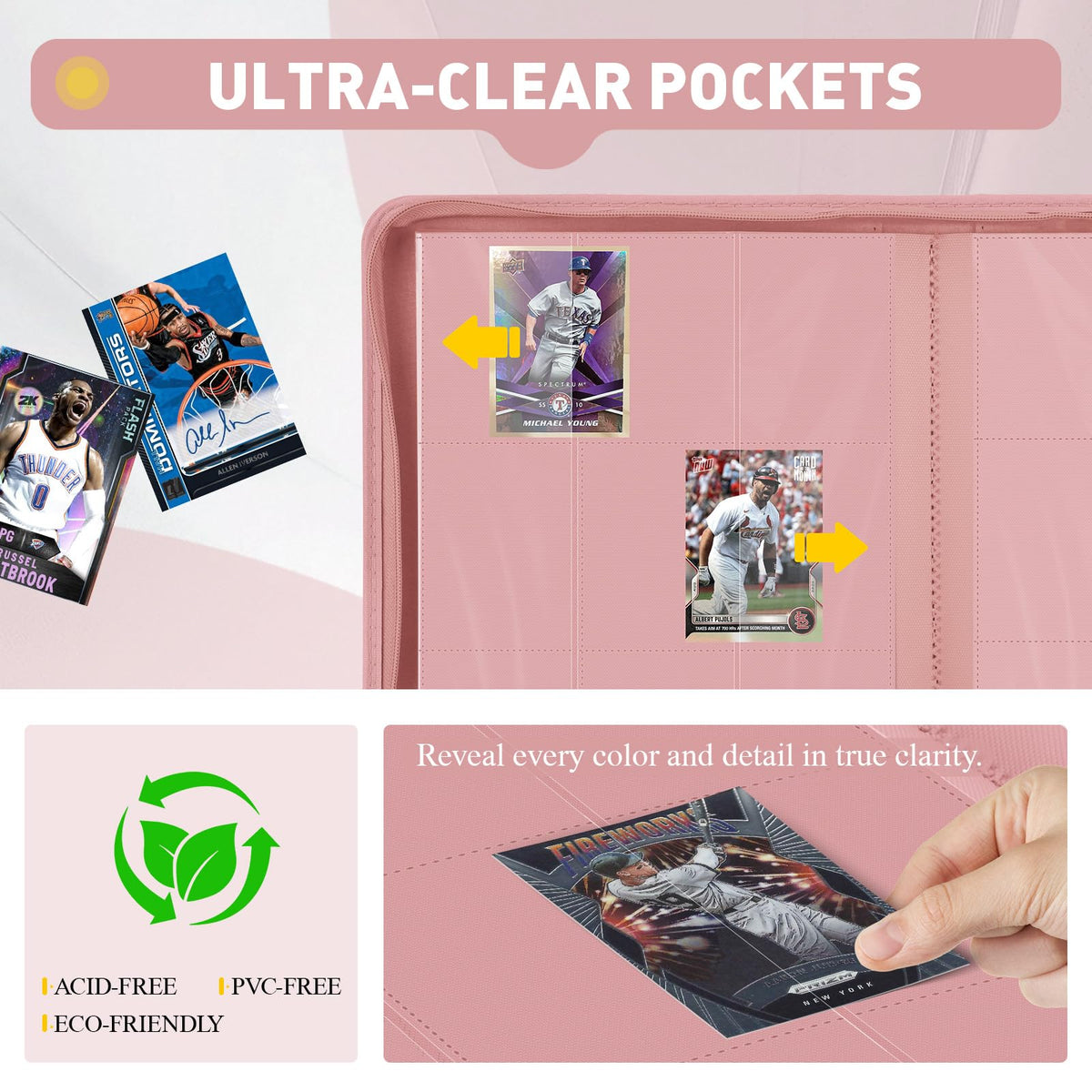XINGFANGWF no ring design keeps cards flat and pristine