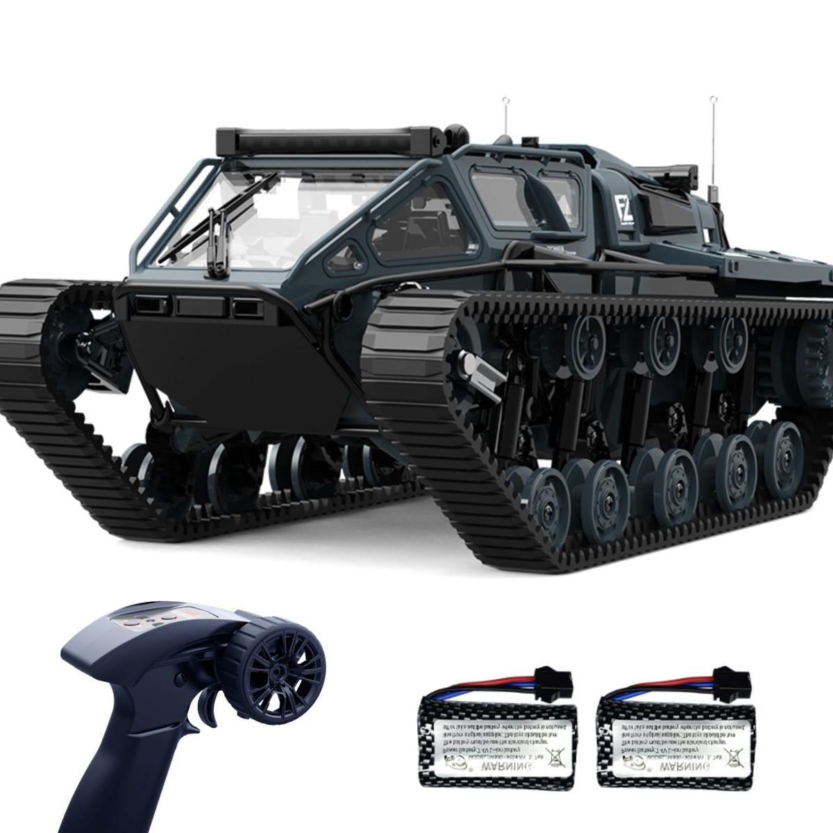 XINGRUI 1:16 RC military crawler front view showing rugged off-road profile and details