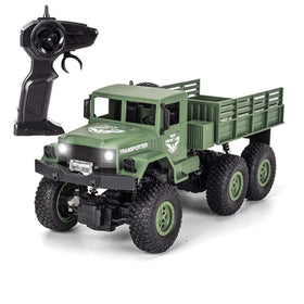 XINGRUI 1:18 RC military truck front view with LED lights for night play