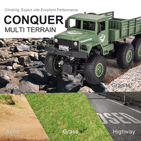 XINGRUI 1:18 RC military truck kid friendly durable outdoor toy