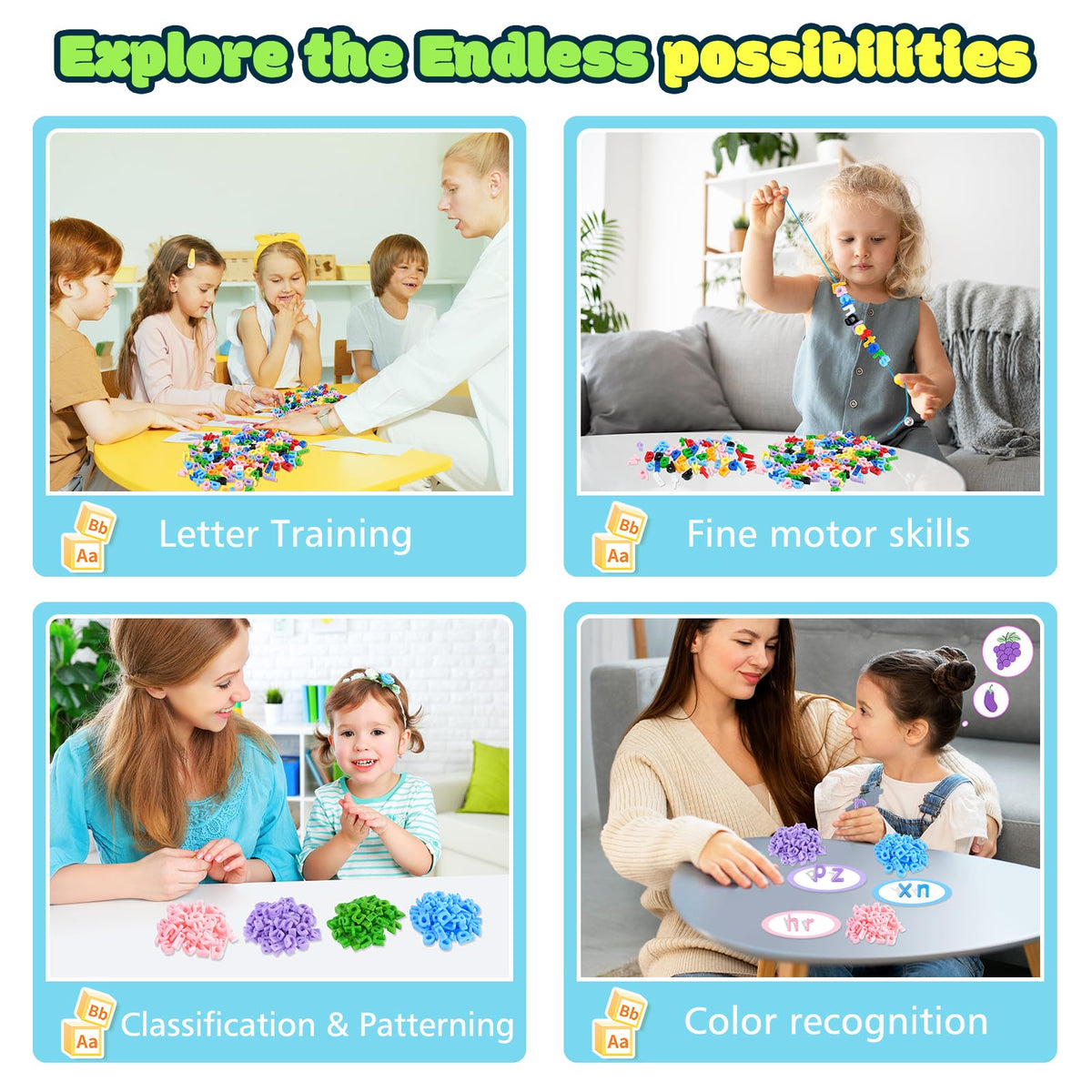 XINHUIDALSQ premium plastic beads resist fading and withstand repeated play.