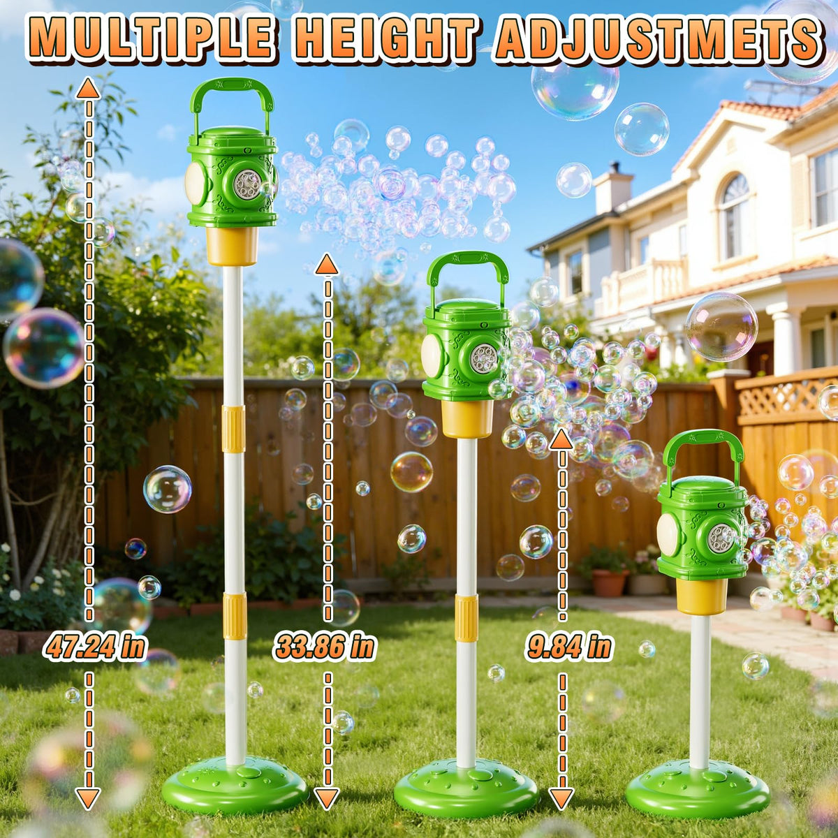 XINNOVEL bubbles floating in the air create a rainbow display.