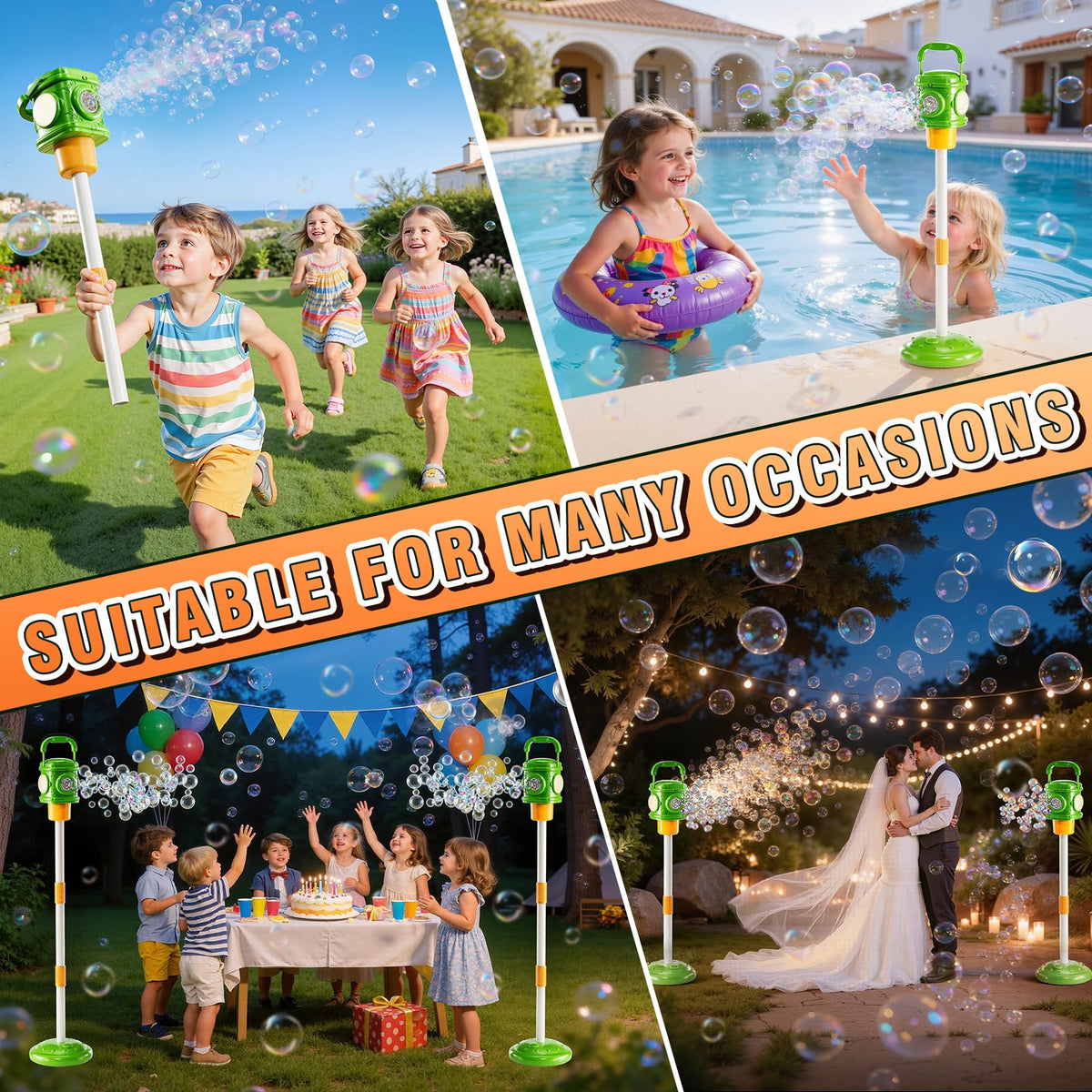 XINNOVEL Bubble Machine made from non-toxic ABS plastic for family safety.