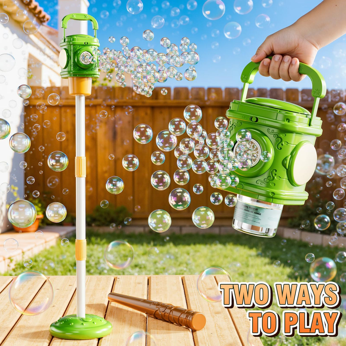 XINNOVEL Bubble Machine remote control for easy on-demand bubbles from across the yard.