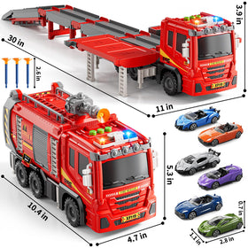 XINNOVEL Fire Trucks dual launchers engage kids in cooperative racing fun.