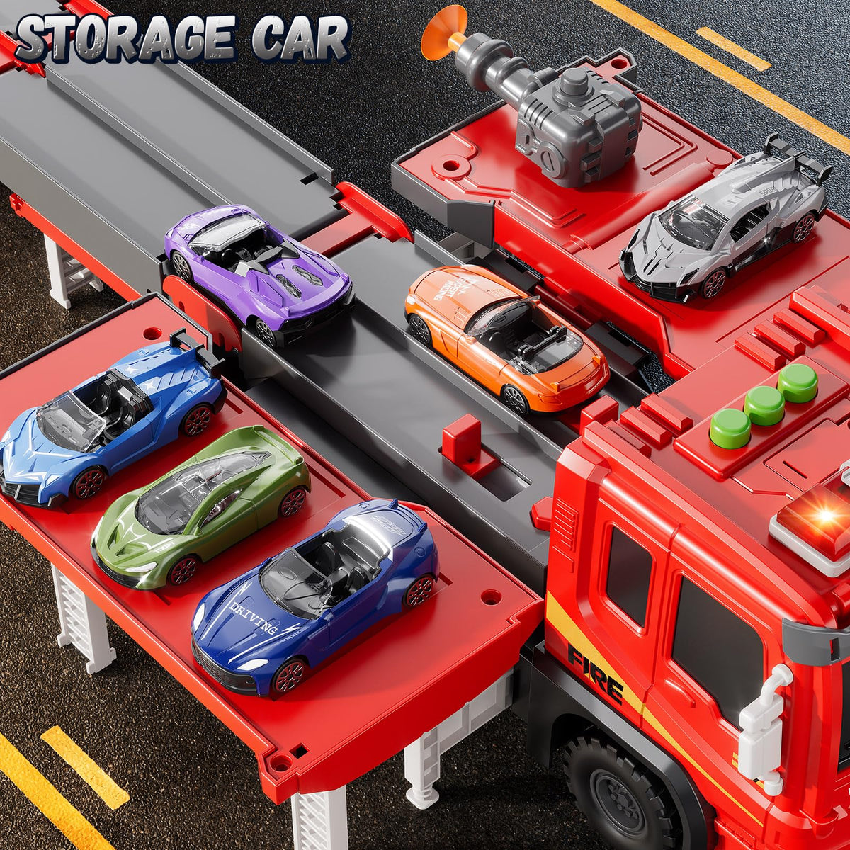 XINNOVEL Fire Trucks gift-ready set for birthdays and holidays.