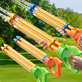 XINNOVEL four-pack water guns ready for outdoor pool battles and family fun.
