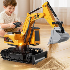 XINNOVEL RC Excavator Toy with 360-degree rotation for hands-on engineering play.
