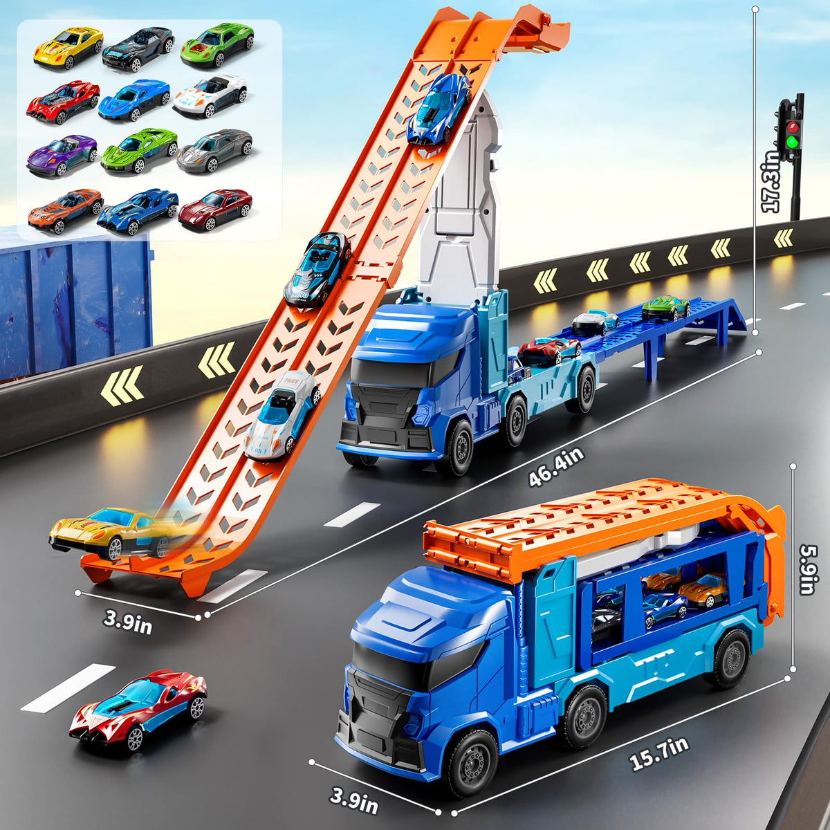 XINNOVEL truck toy showing storage cabins for organized play