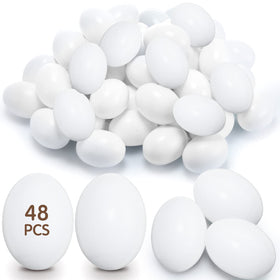 Xinnun wooden Easter egg 48-pack ready for DIY decorating and display.