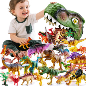 XINSITE 46pcs dinosaur figures pack for imaginative play and learning