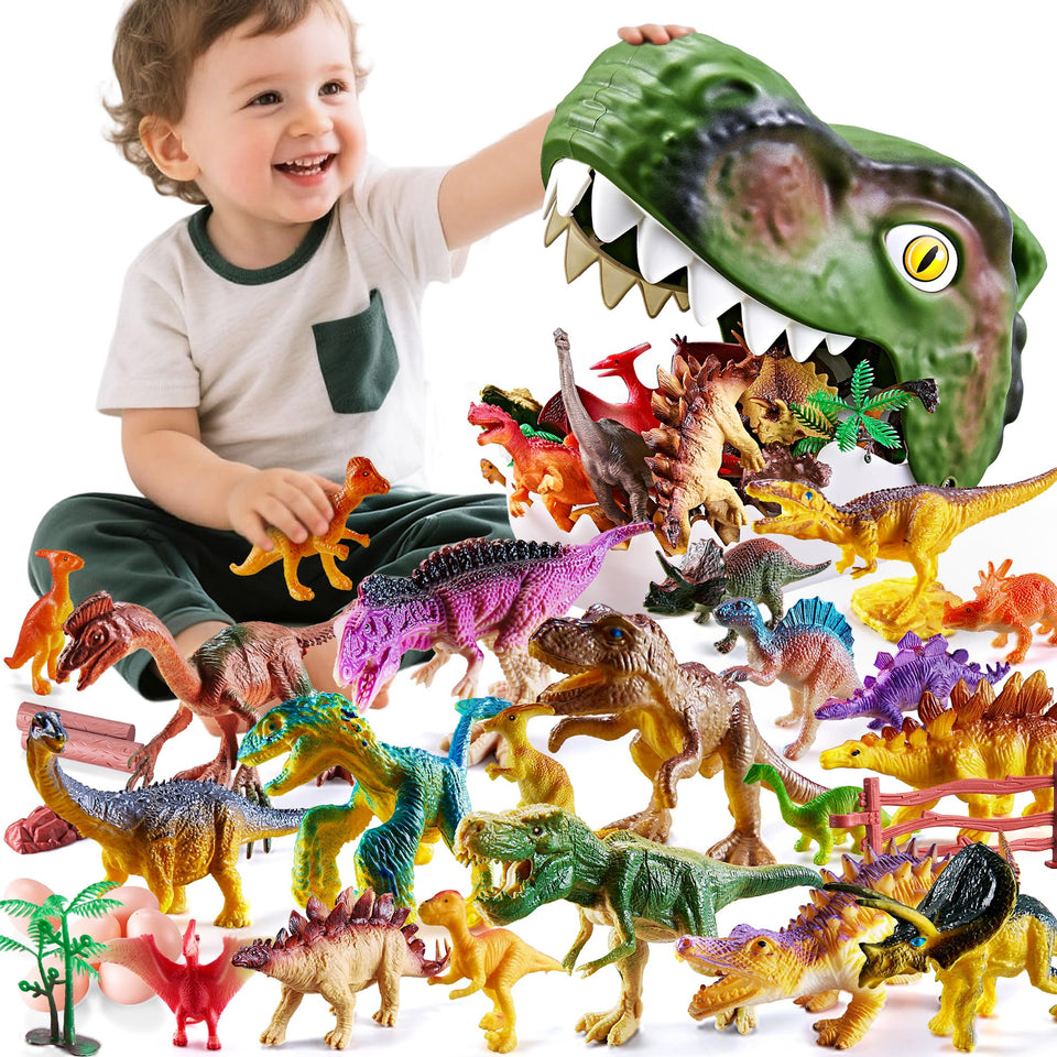 XINSITE 46pcs dinosaur figures pack for imaginative play and learning