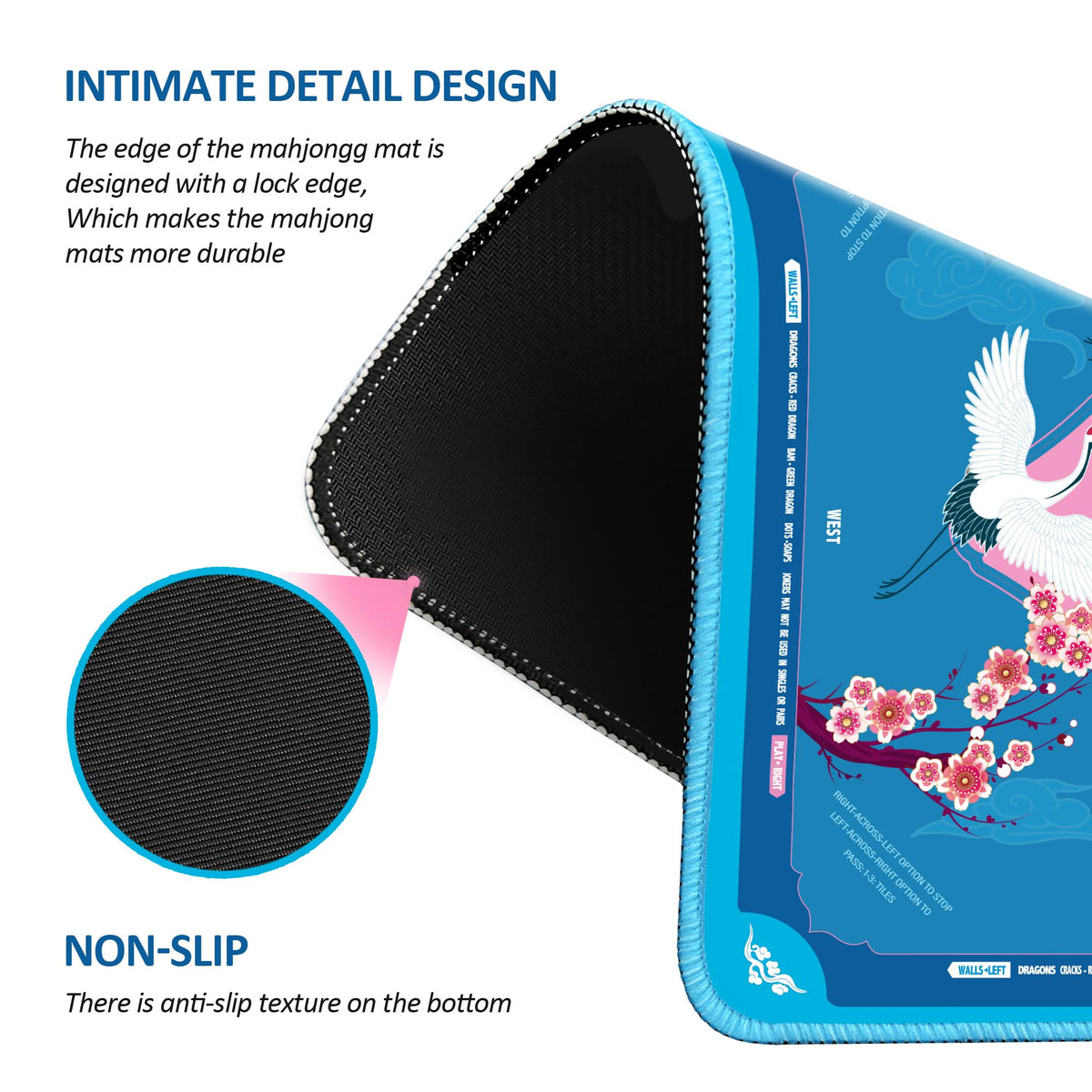 XINTONG Mahjong Mat waterproof surface resists spills and stains
