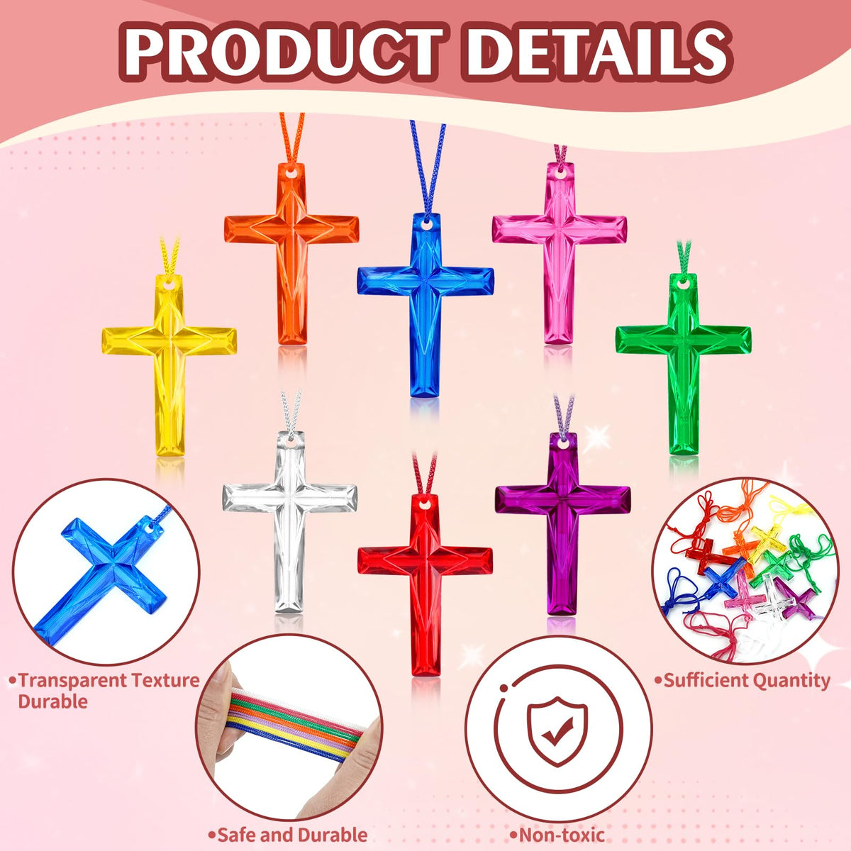 XIPENGKEJI eight-color cross design complements outfits for church events