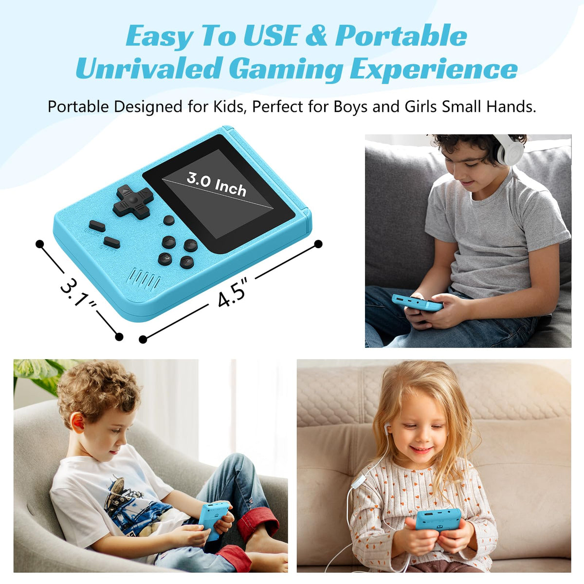 xiskt mini retro handheld console blue compact design fits travel bags