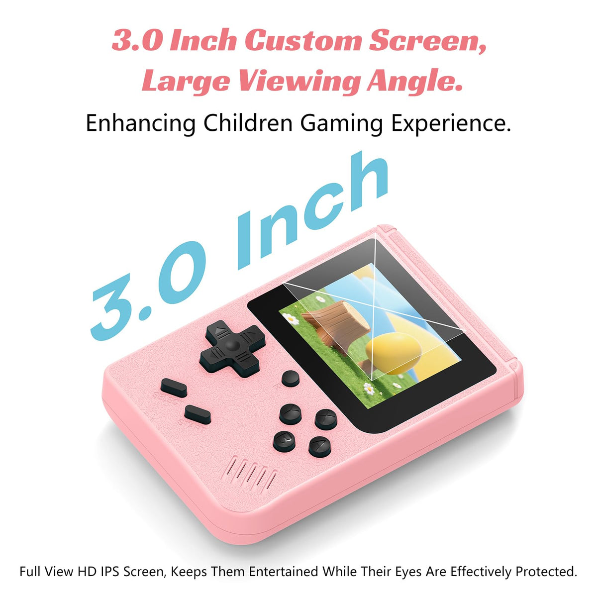 xiskt mini retro handheld screen display reveals vivid colors on a 3.0-inch IPS panel