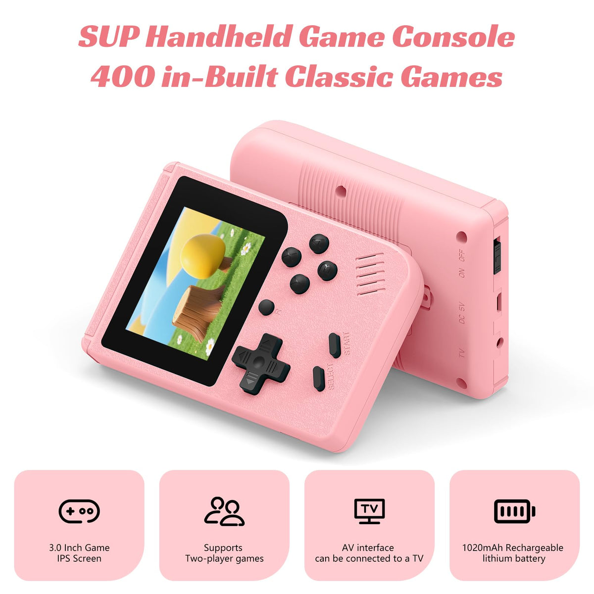 xiskt mini retro handheld side view highlights compact design for travel