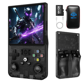 Xiskt R36MAX front view showing compact handheld design for easy gaming on the go.