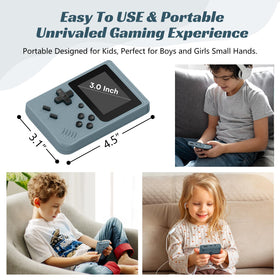 xiskt rechargeable handheld console charging via USB for uninterrupted play