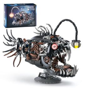 XITALAXU mechanical fish building set lantern-fish model for desktop display and learning