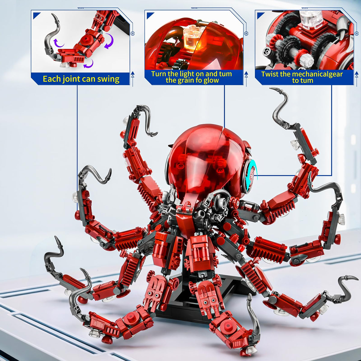 XITALAXU steampunk ocean animal model showcases movable tentacles and craft realism