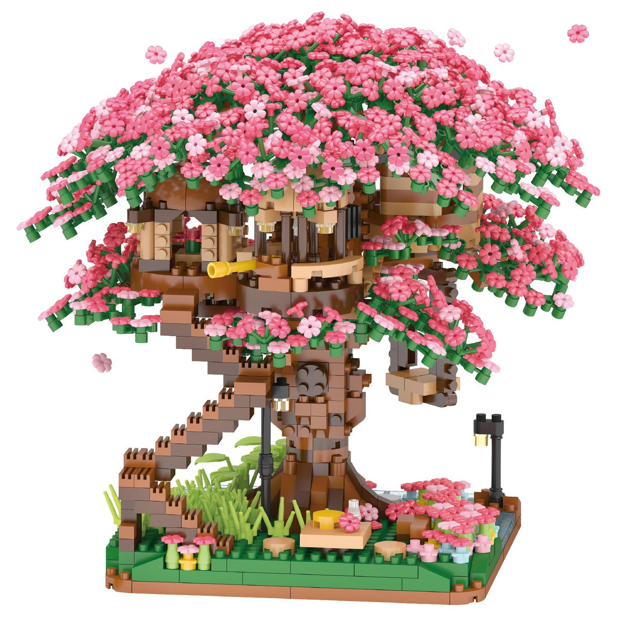 XIU Cherry Blossom Treehouse with 2008 micro-bricks for intricate building