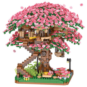 XIU Cherry Blossom Treehouse with 2008 micro-bricks for intricate building
