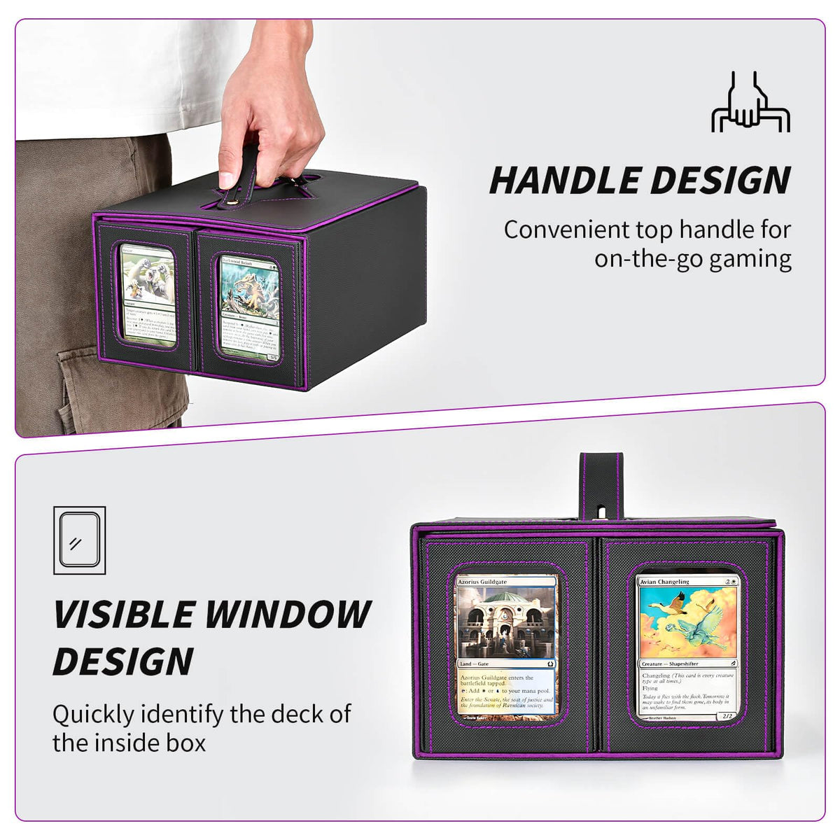XiYeM soft fiber lining guards cards from scratches during transport.