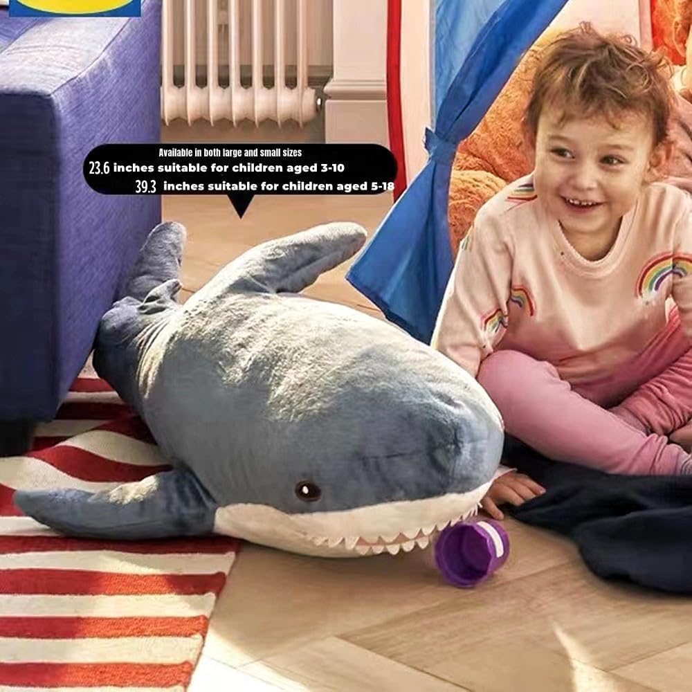 XIYUAN soft two-color shark plush, durable for hugs and squeezes.