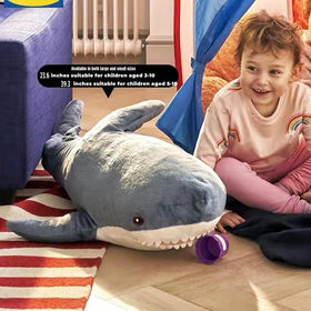 XIYUAN soft two-color shark plush, durable for hugs and squeezes.