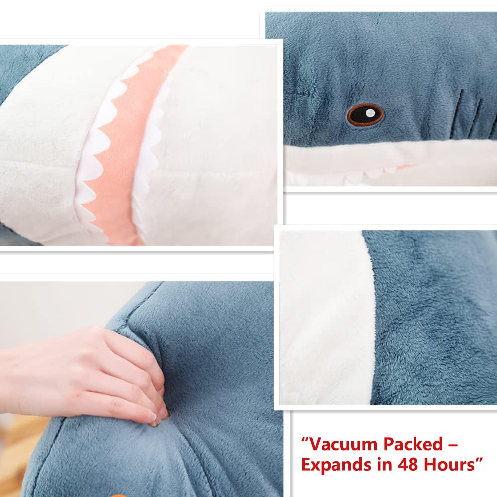 XIYUAN versatile shark plush toy, serves as toy, pillow, and body cushion.