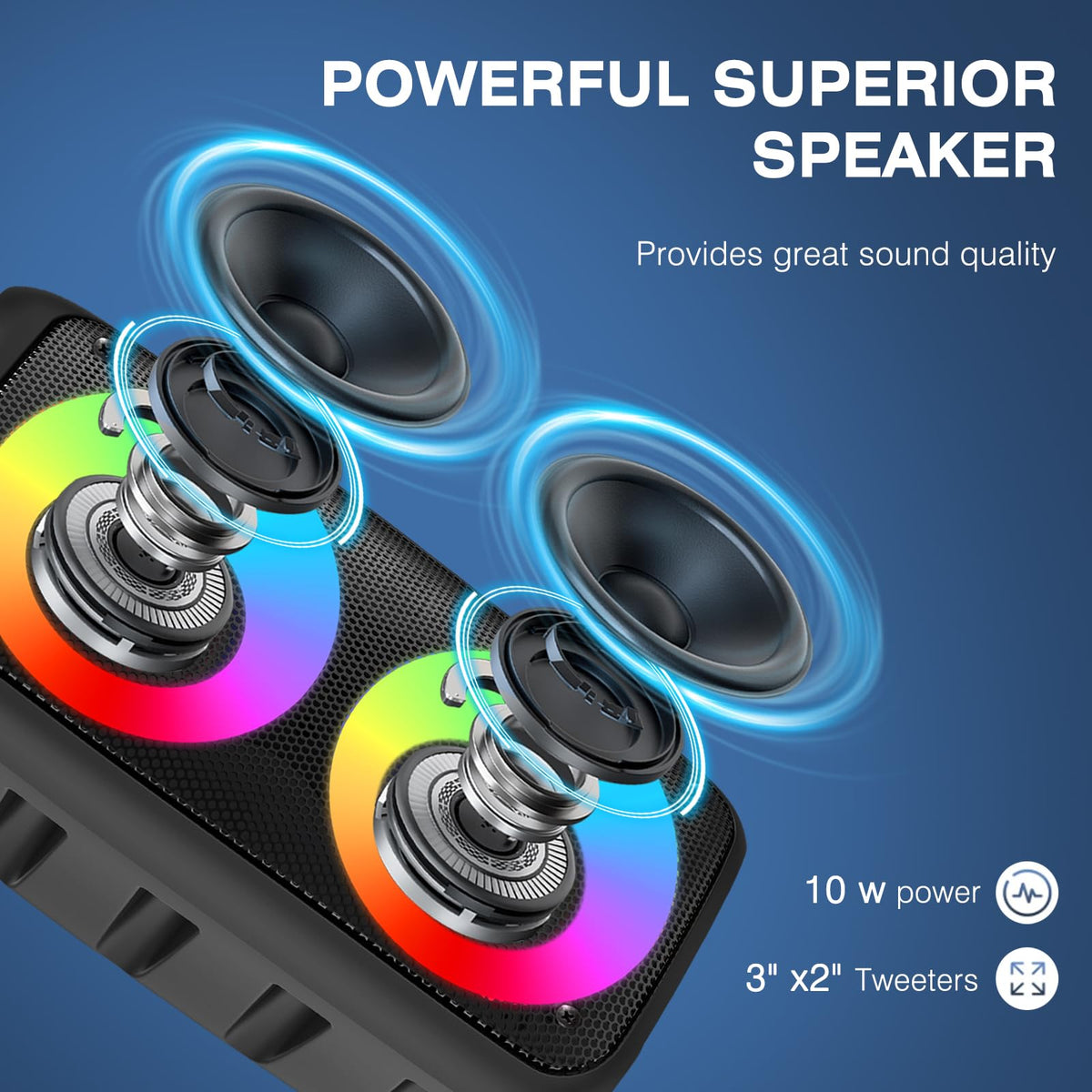 Xjahwr Karaoke Speaker immersive sound delivers rich bass and clear highs for home singing.
