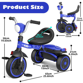 XJD Toddler Tricycle dimensions indicate a perfect fit for 1-5 year olds