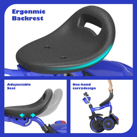 XJD Toddler Tricycle tires show non-pneumatic design for smooth rides