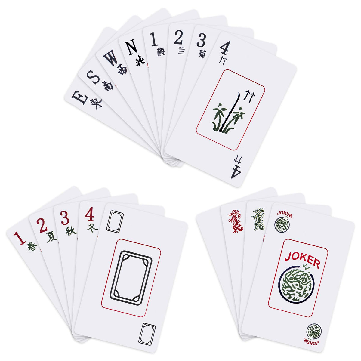 XJHMNS large-print design for easy card reading during play.