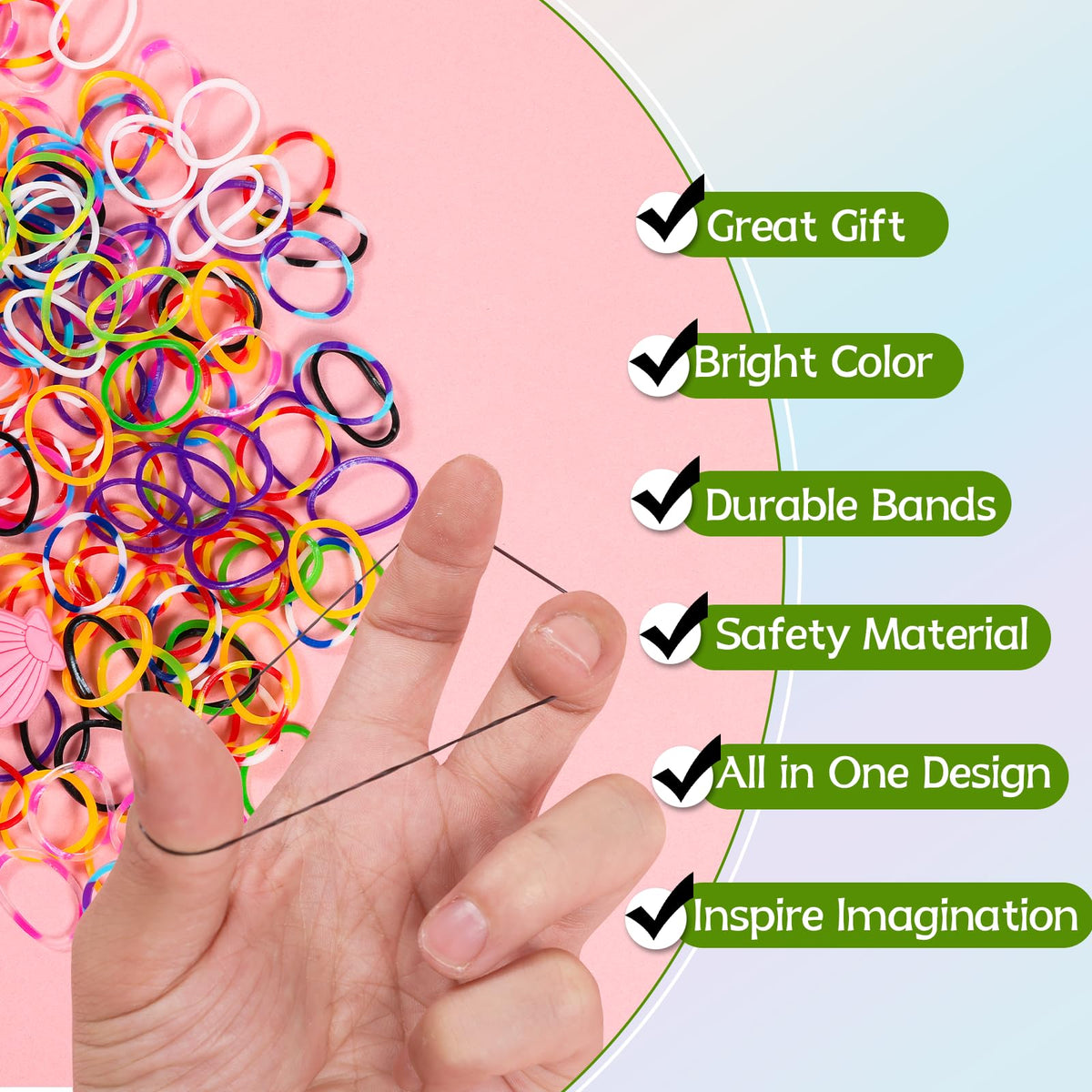 XKDOUS colorful rubber bands collection for versatile projects.