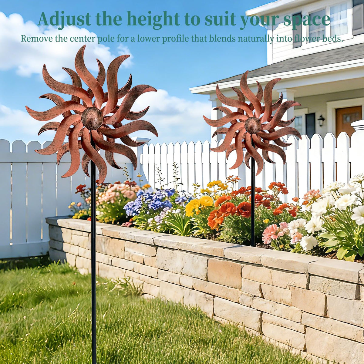 XLSWAIN Wind spinner stake installation provides stable outdoor display.