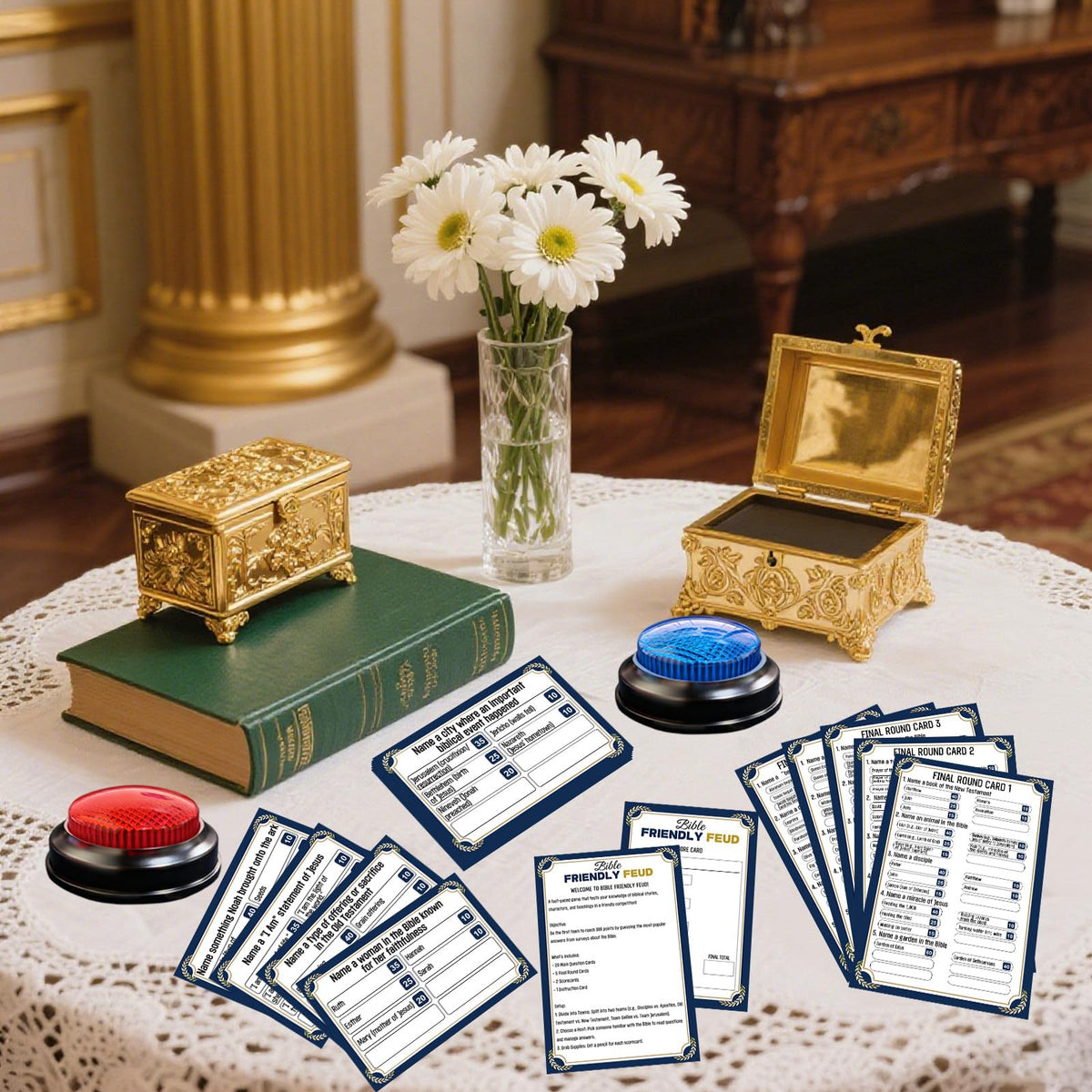 Xminc Bible Feud in church setting promotes friendly competition.