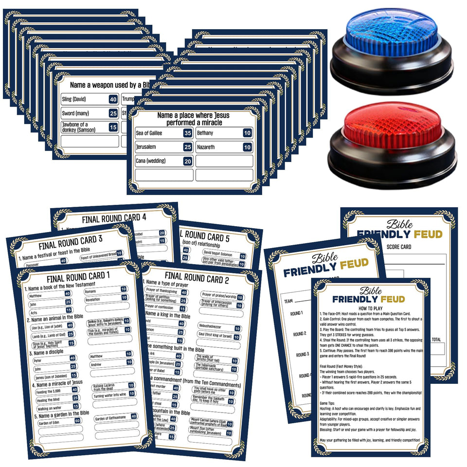 Xminc Christian Bible Family Feud game buzzers provide interactive competition during trivia nights.