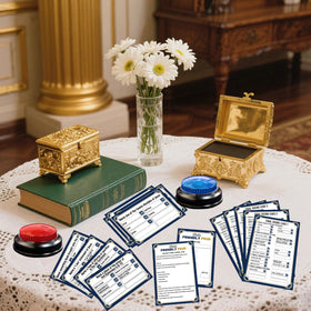Xminc trivia rounds highlight thick stock and durable design for repeated use.