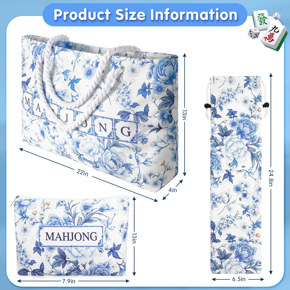 Xmoiqer 3-in-1 bag interior compartments keep tiles organized during play.