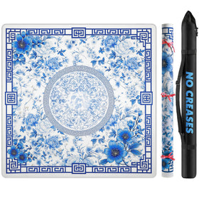 Xmoiqer Mahjong Mat 33x33 blue surface for smooth gameplay and travel-ready use