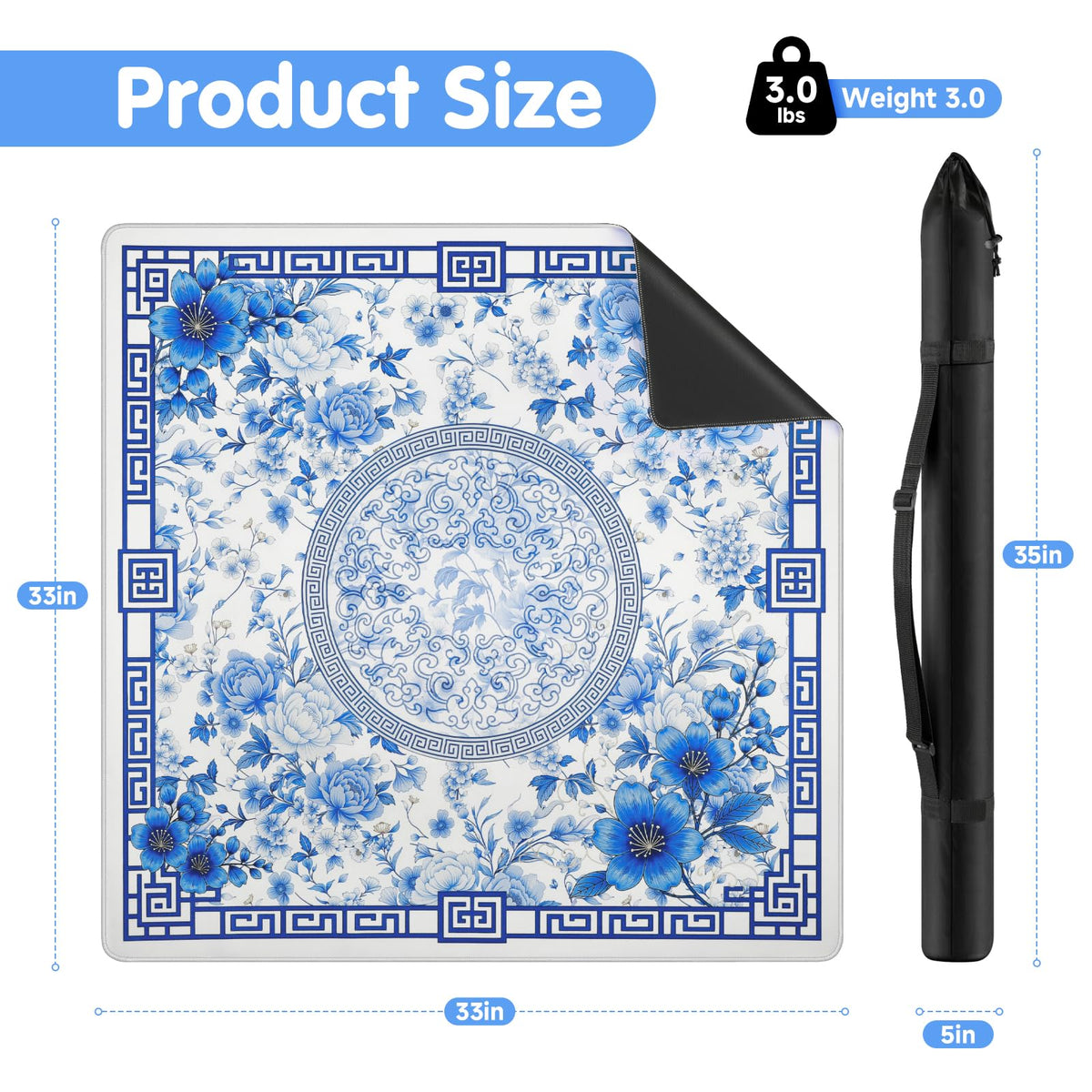 Xmoiqer Mahjong Mat includes portable carry bag for travel