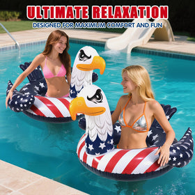 Xmoyaas giant 27-inch eagle pool float provides comfortable single-adult float.