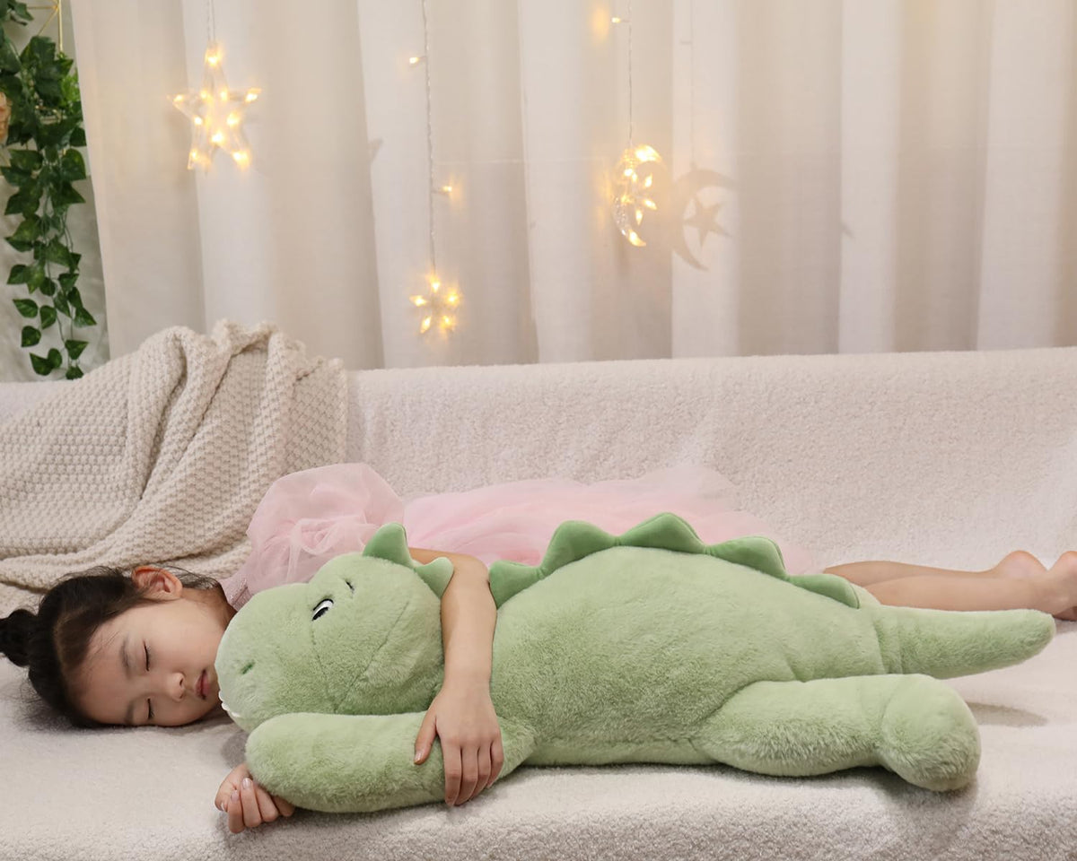 XMV dinosaur weighted plush living room setup demonstrates versatile placement in homes.